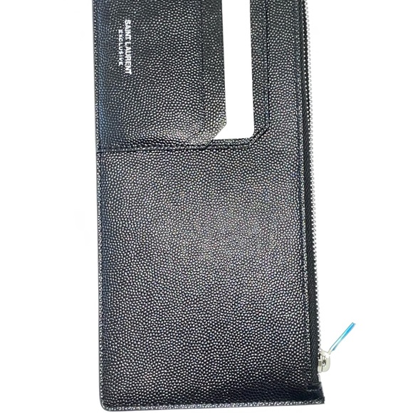 Saint laurent Pebble Grain Leather Zip Wallet - Picture 2 of 11